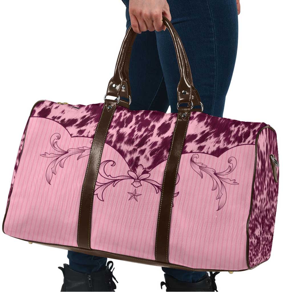Cowboys Wild West Travel Bag Pink Cow Prints - Wonder Print Shop