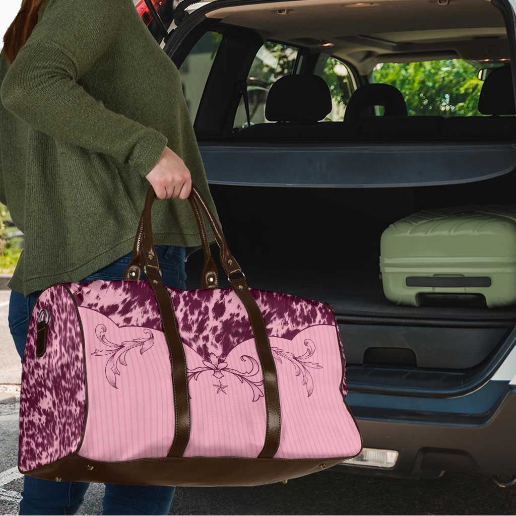 Cowboys Wild West Travel Bag Pink Cow Prints - Wonder Print Shop