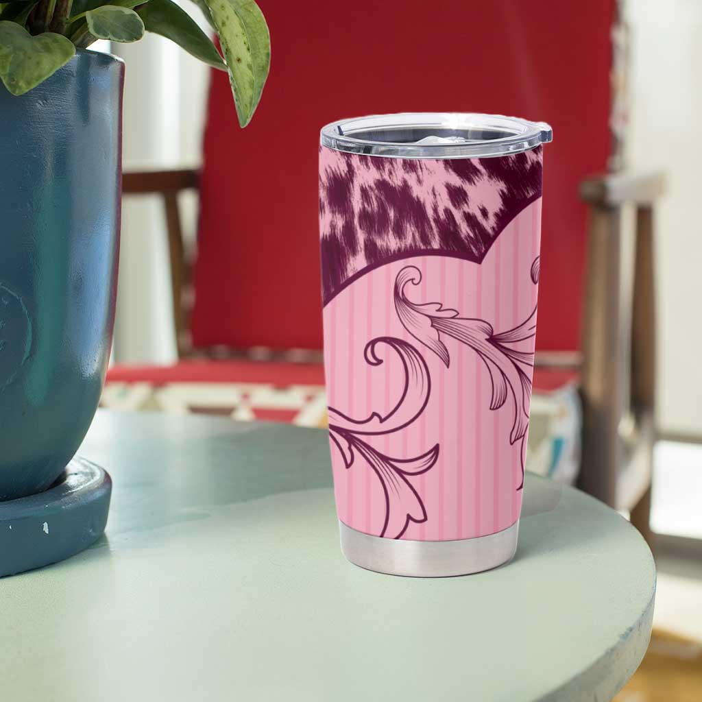 Cowboys Wild West Tumbler Cup Pink Cow Prints - Wonder Print Shop