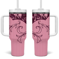 Cowboys Wild West Tumbler With Handle Pink Cow Prints - Wonder Print Shop