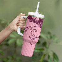 Cowboys Wild West Tumbler With Handle Pink Cow Prints - Wonder Print Shop