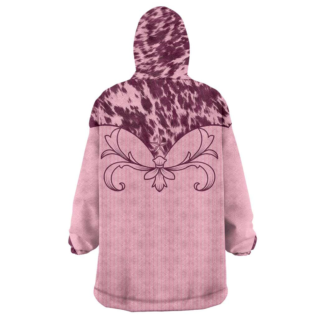Cowboys Wild West Wearable Blanket Hoodie Pink Cow Prints - Wonder Print Shop
