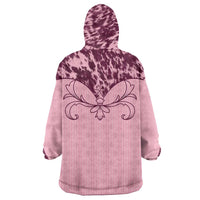 Cowboys Wild West Wearable Blanket Hoodie Pink Cow Prints - Wonder Print Shop
