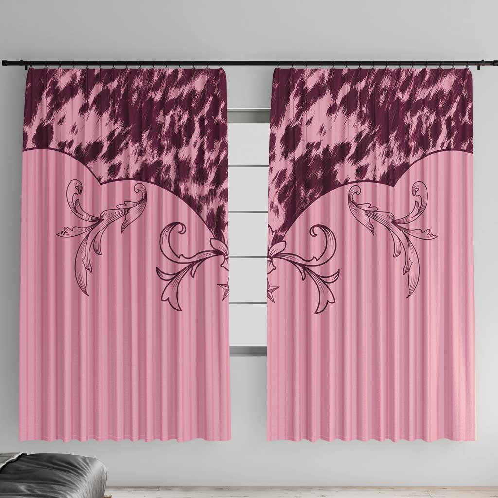 Cowboys Wild West Window Curtain Pink Cow Prints - Wonder Print Shop