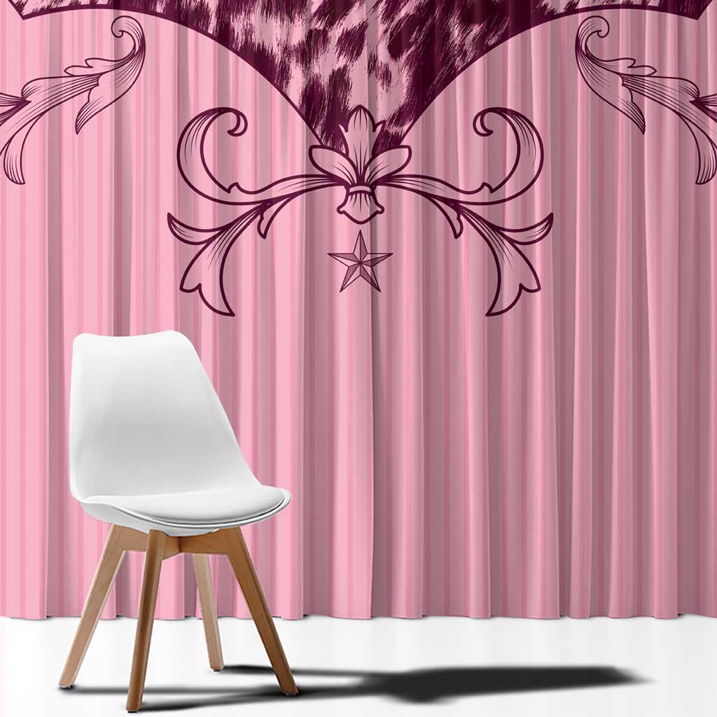 Cowboys Wild West Window Curtain Pink Cow Prints - Wonder Print Shop