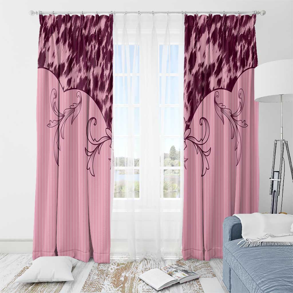 Cowboys Wild West Window Curtain Pink Cow Prints - Wonder Print Shop