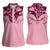 Cowboys Wild West Women Sleeveless Polo Shirt Pink Cow Prints - Wonder Print Shop