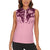 Cowboys Wild West Women Sleeveless Polo Shirt Pink Cow Prints - Wonder Print Shop