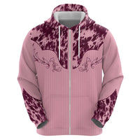 Cowboys Wild West Zip Hoodie Pink Cow Prints - Wonder Print Shop