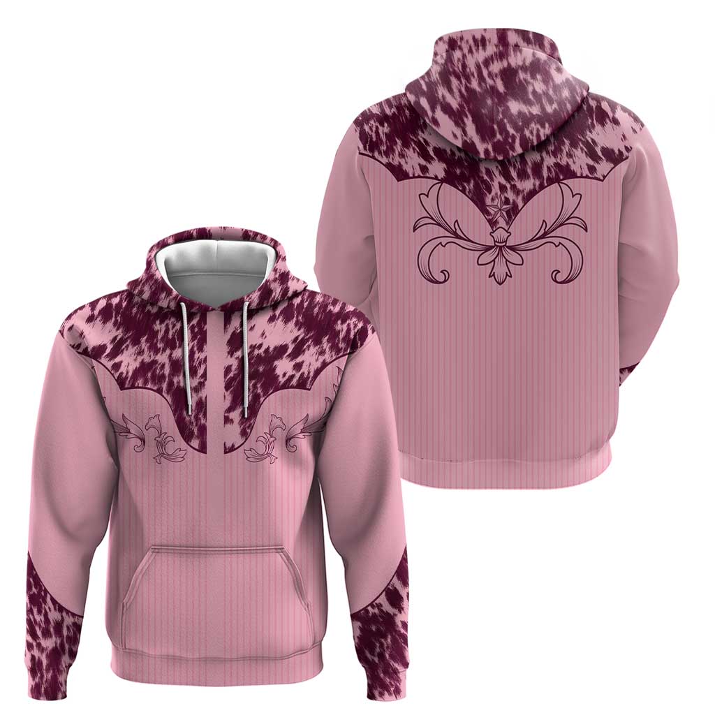 Cowboys Wild West Zip Hoodie Pink Cow Prints - Wonder Print Shop