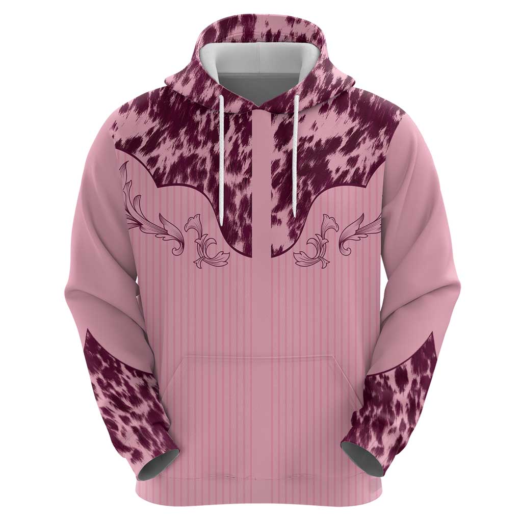 Cowboys Wild West Zip Hoodie Pink Cow Prints - Wonder Print Shop