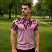 Cowboys Wild West Zipper Polo Shirt Pink Cow Prints - Wonder Print Shop