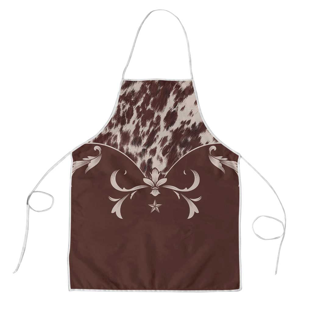 Cowboys Wild West Apron Dark Brown Cow Prints - Wonder Print Shop