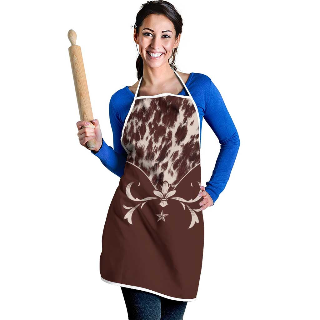 Cowboys Wild West Apron Dark Brown Cow Prints - Wonder Print Shop
