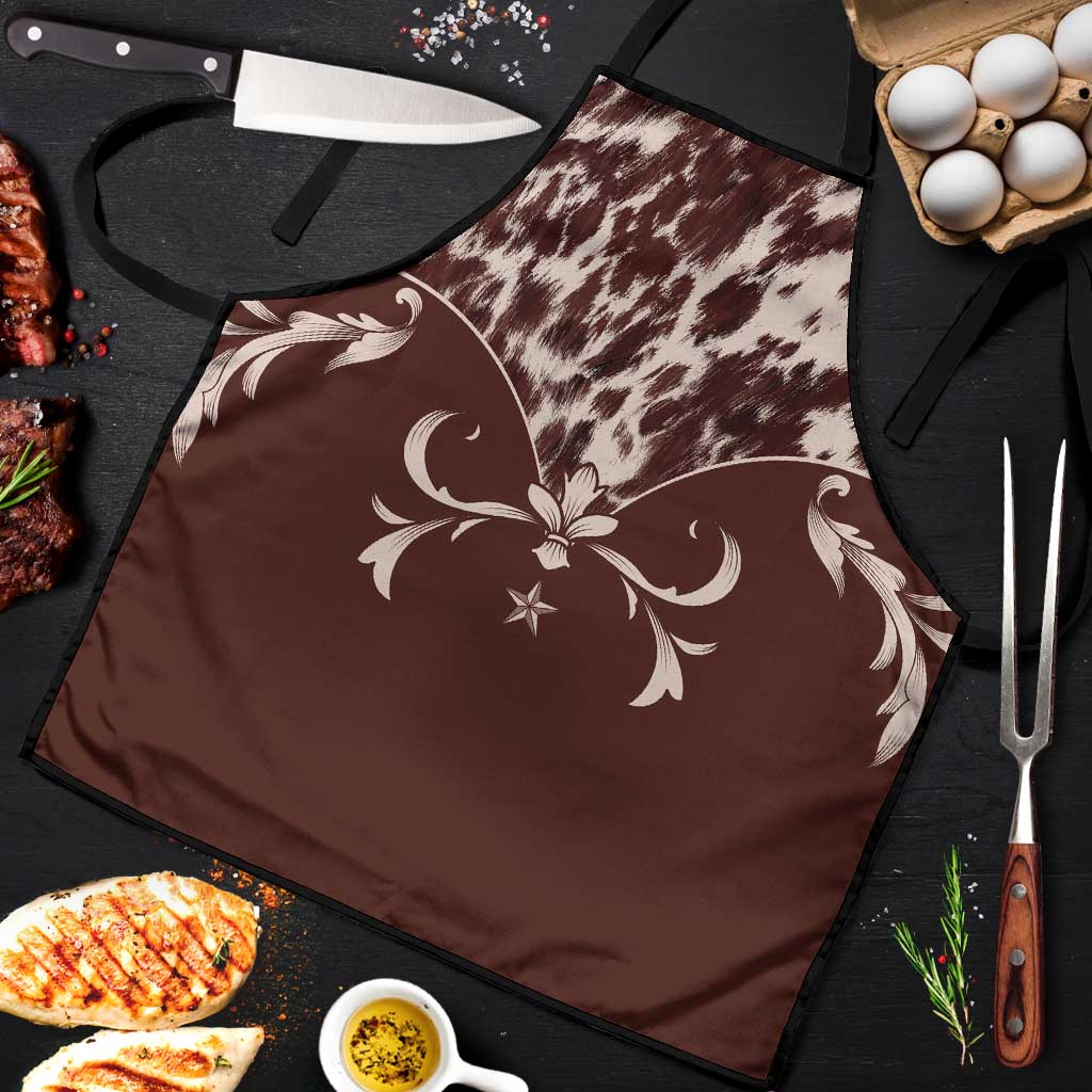 Cowboys Wild West Apron Dark Brown Cow Prints - Wonder Print Shop