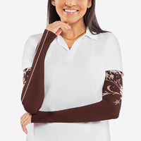 Cowboys Wild West Arm Sleeves Dark Brown Cow Prints - Wonder Print Shop