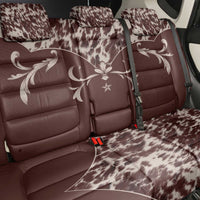 Cowboys Wild West Back Car Seat Cover Dark Brown Cow Prints - Wonder Print Shop