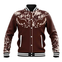 Cowboys Wild West Baseball Jacket Dark Brown Cow Prints - Wonder Print Shop