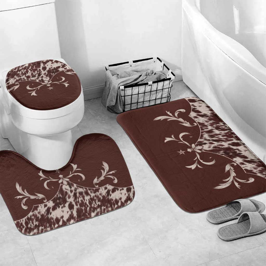 Cowboys Wild West Bathroom Set Dark Brown Cow Prints - Wonder Print Shop