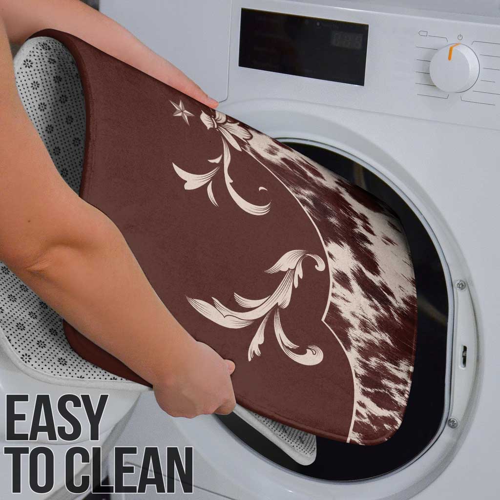 Cowboys Wild West Bathroom Set Dark Brown Cow Prints - Wonder Print Shop