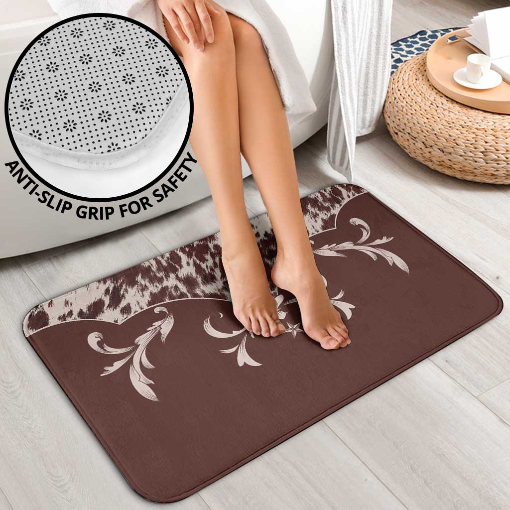 Cowboys Wild West Bathroom Set Dark Brown Cow Prints - Wonder Print Shop