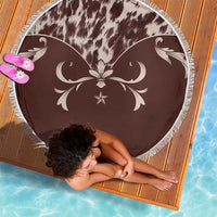 Cowboys Wild West Beach Blanket Dark Brown Cow Prints - Wonder Print Shop