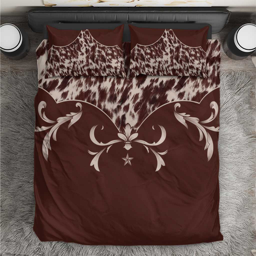 Cowboys Wild West Bedding Set Dark Brown Cow Prints - Wonder Print Shop
