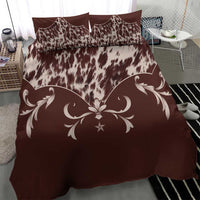Cowboys Wild West Bedding Set Dark Brown Cow Prints - Wonder Print Shop