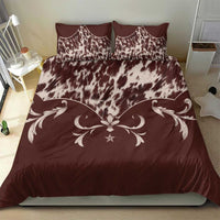 Cowboys Wild West Bedding Set Dark Brown Cow Prints - Wonder Print Shop