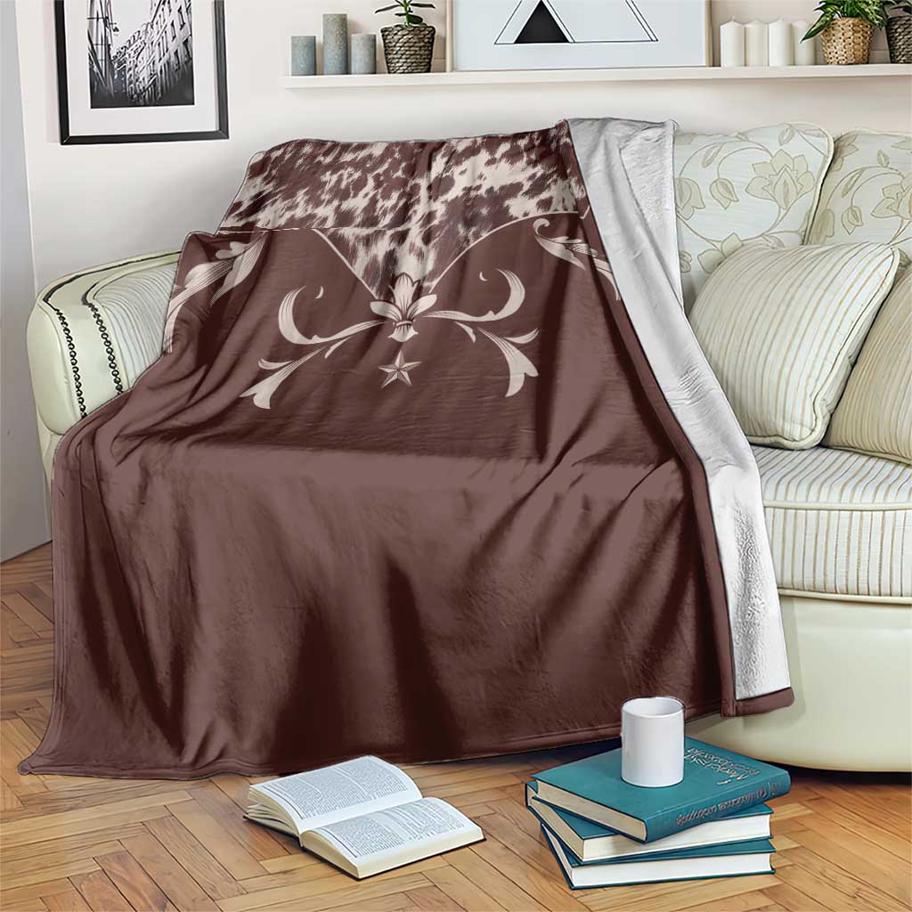 Cowboys Wild West Blanket Dark Brown Cow Prints - Wonder Print Shop