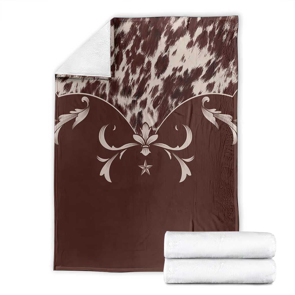 Cowboys Wild West Blanket Dark Brown Cow Prints - Wonder Print Shop