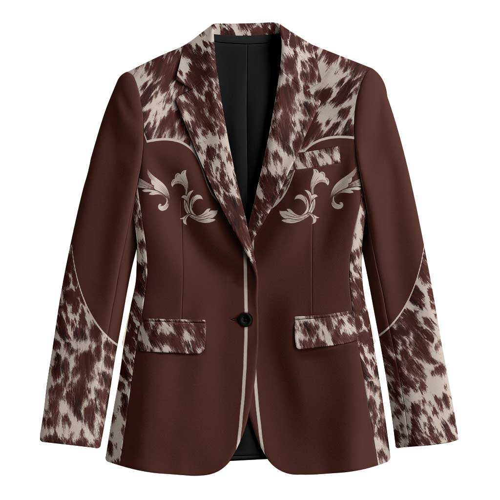 Cowboys Wild West Blazer Dark Brown Cow Prints - Wonder Print Shop