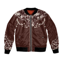 Cowboys Wild West Bomber Jacket Dark Brown Cow Prints - Wonder Print Shop