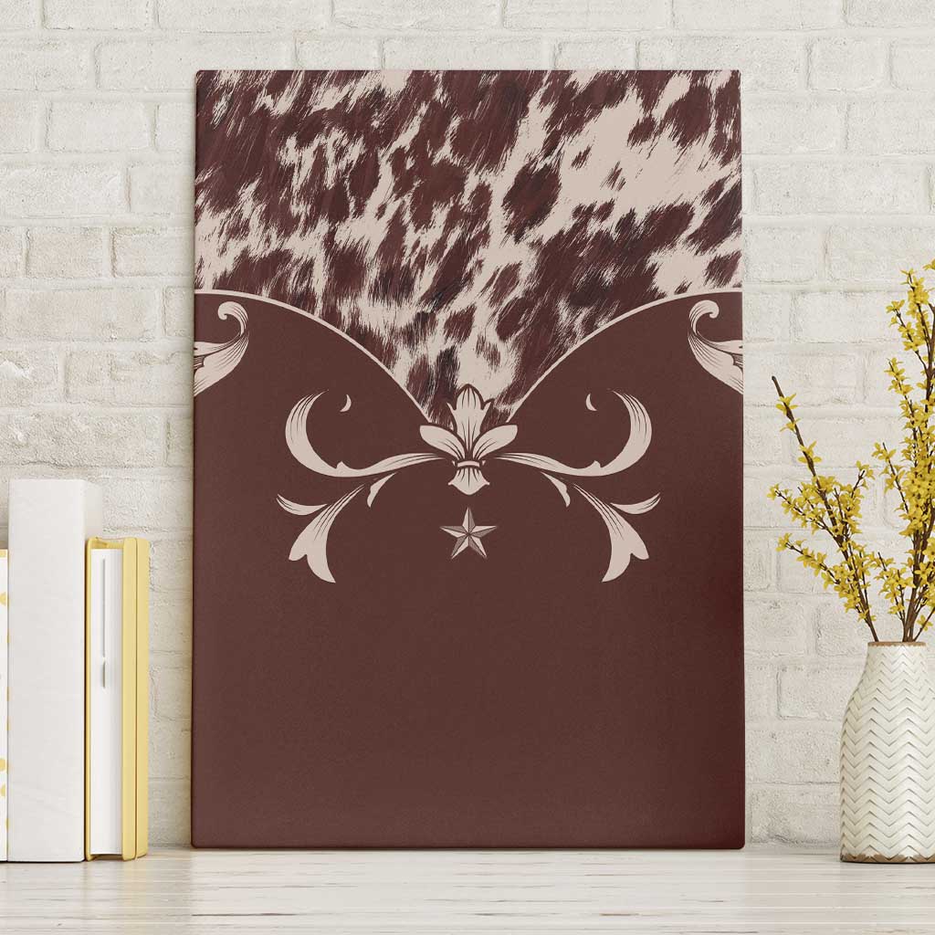 Cowboys Wild West Canvas Wall Art Dark Brown Cow Prints - Wonder Print Shop