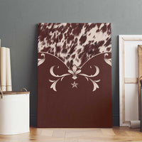 Cowboys Wild West Canvas Wall Art Dark Brown Cow Prints - Wonder Print Shop