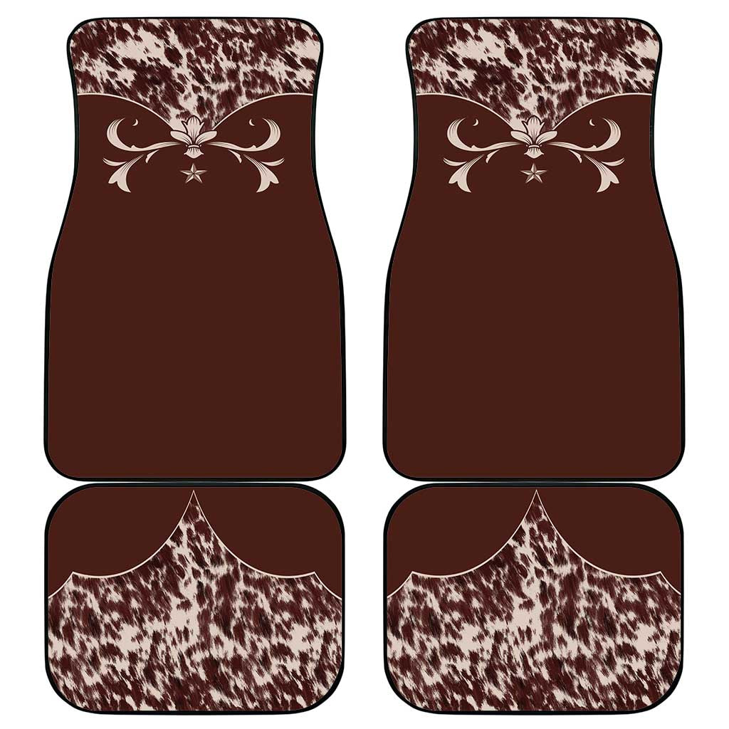 Cowboys Wild West Car Mats Dark Brown Cow Prints - Wonder Print Shop