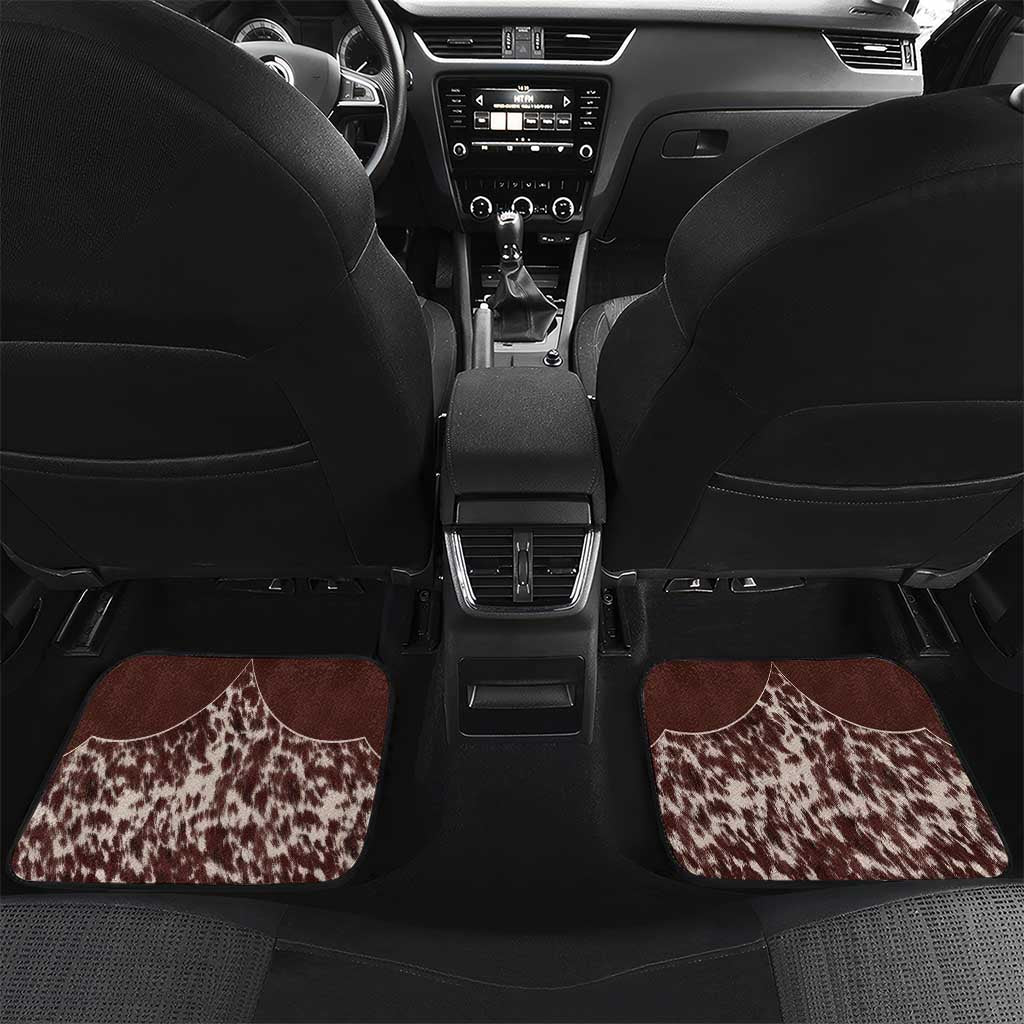 Cowboys Wild West Car Mats Dark Brown Cow Prints - Wonder Print Shop