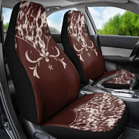 Cowboys Wild West Car Seat Cover Dark Brown Cow Prints - Wonder Print Shop