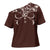 Cowboys Wild West Cross Shoulder Shirt Dark Brown Cow Prints - Wonder Print Shop