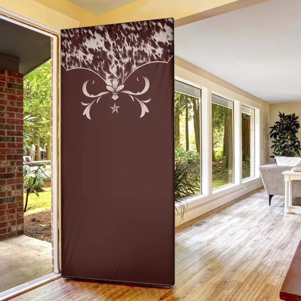 Cowboys Wild West Door Cover Dark Brown Cow Prints - Wonder Print Shop