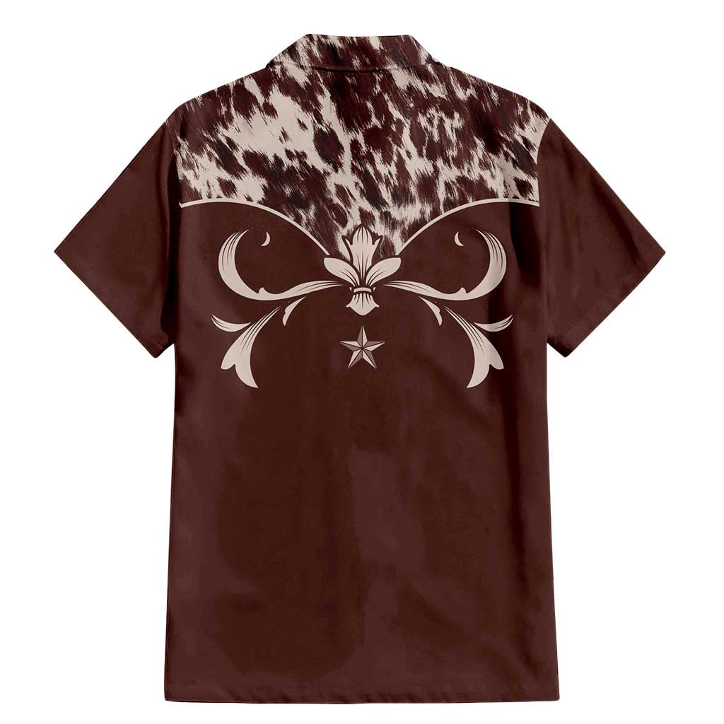 Cowboys Wild West Family Matching Mermaid Dress and Hawaiian Shirt Dark Brown Cow Prints - Wonder Print Shop