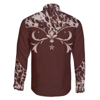 Cowboys Wild West Family Matching Puletasi and Hawaiian Shirt Dark Brown Cow Prints - Wonder Print Shop