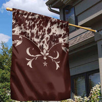 Cowboys Wild West Garden Flag Dark Brown Cow Prints - Wonder Print Shop