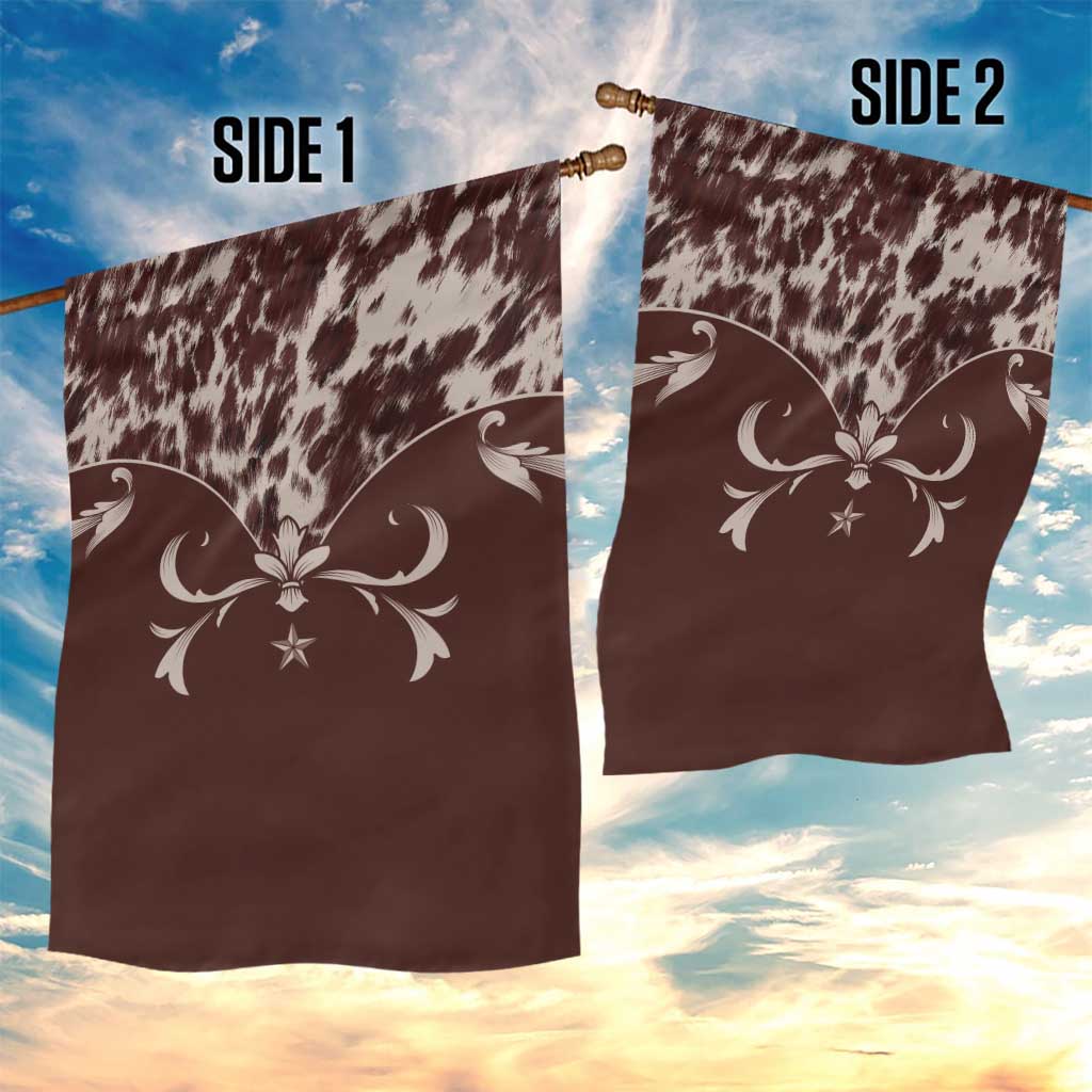 Cowboys Wild West Garden Flag Dark Brown Cow Prints - Wonder Print Shop
