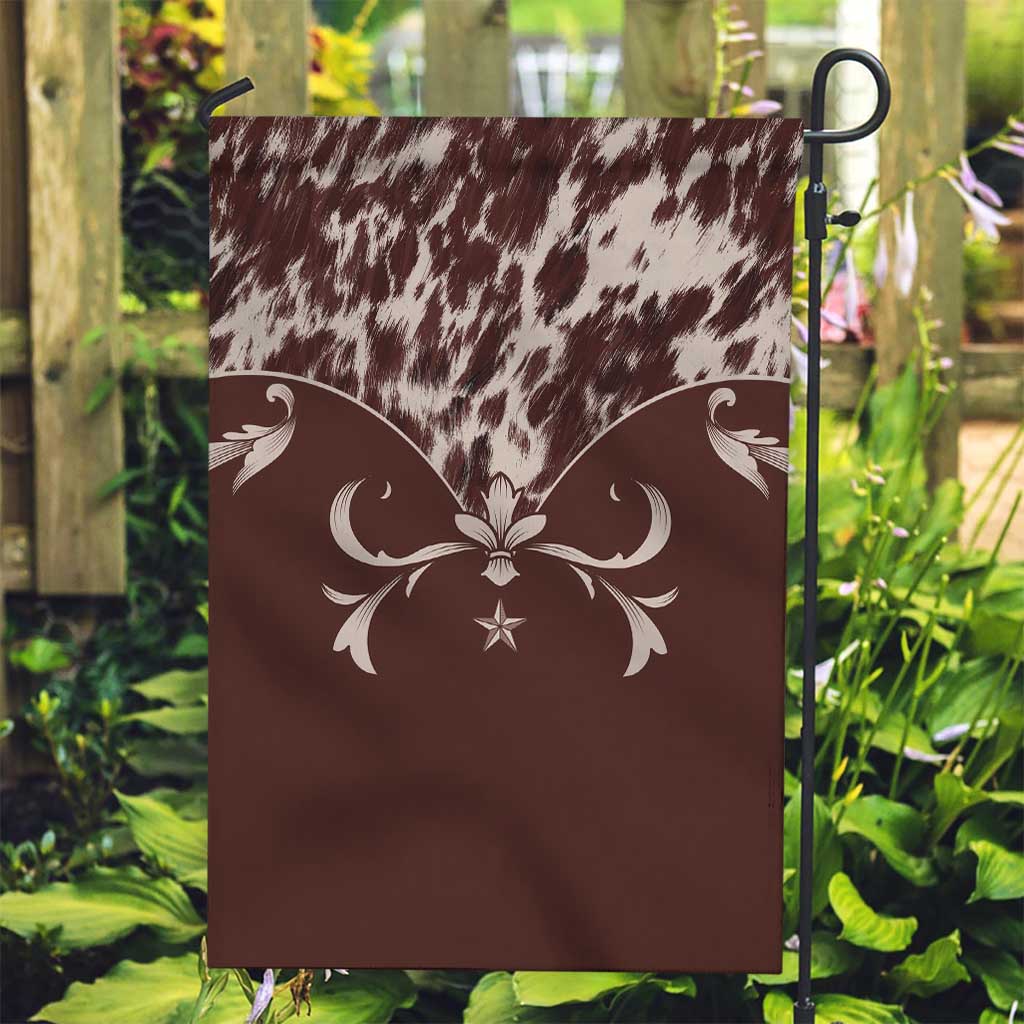 Cowboys Wild West Garden Flag Dark Brown Cow Prints - Wonder Print Shop