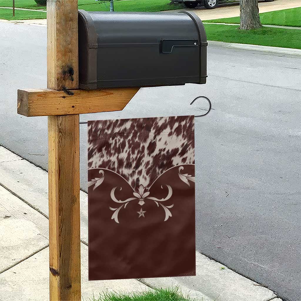 Cowboys Wild West Garden Flag Dark Brown Cow Prints - Wonder Print Shop