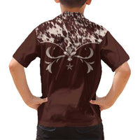 Cowboys Wild West Hawaiian Shirt Dark Brown Cow Prints - Wonder Print Shop