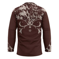 Cowboys Wild West Hockey Jersey Dark Brown Cow Prints - Wonder Print Shop