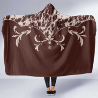 Cowboys Wild West Hooded Blanket Dark Brown Cow Prints - Wonder Print Shop