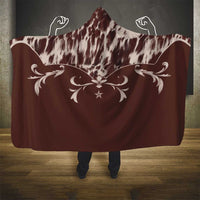 Cowboys Wild West Hooded Blanket Dark Brown Cow Prints - Wonder Print Shop